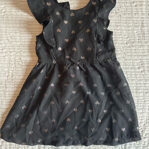 H&M Black Kids Dress with Heart Pattern